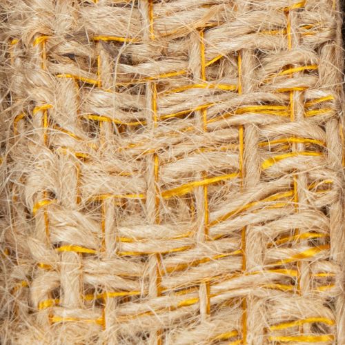 Product Decorative jute ribbon, yellow, natural, 25mm; rustic decorative jute ribbon, 10m