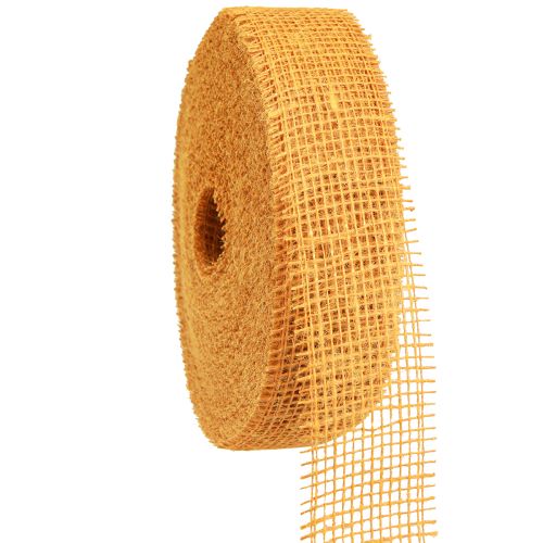 Floristik24 Decorative Ribbon Jute Yellow Mustard Mesh Ribbon Craft Ribbon 5cm 40m