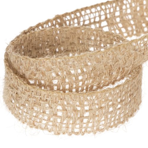 Product Decorative jute ribbon, natural, 25mm; jute ribbon; rustic gift ribbon, 10m