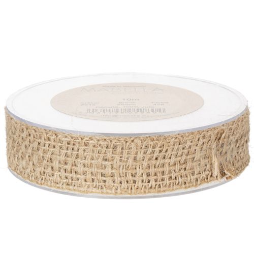 Product Decorative jute ribbon, natural, 25mm; jute ribbon; rustic gift ribbon, 10m