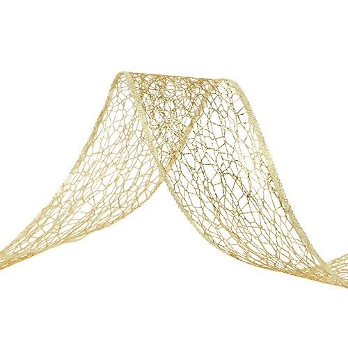 Product Deco ribbon net ribbon gold 50mm 20m