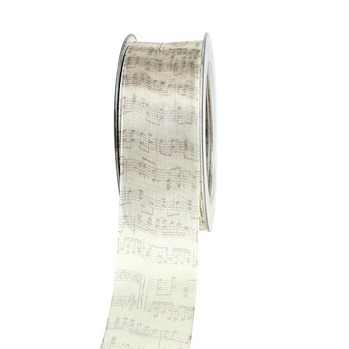 Floristik24 Deco ribbon notes pattern 40mm 20m