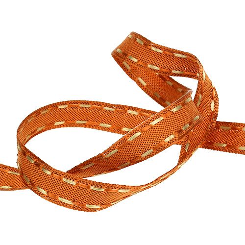 Floristik24 Gift ribbon for decoration orange with wire edge 15mm 15m
