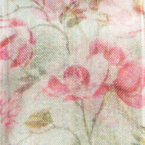 Product Floral design gift ribbon for elegant gift wrapping, 15m