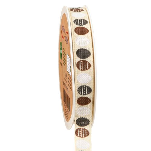 Product Decorative Ribbon Easter Eggs Ribbon Cotton Brown White 15mm 18m