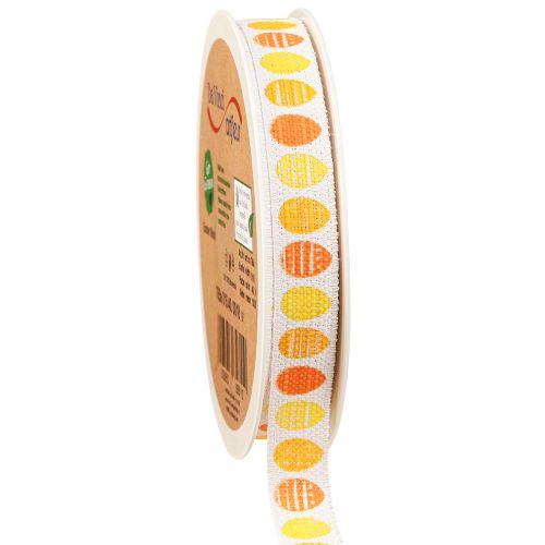 Product Decorative ribbon Easter sustainable ribbon Easter eggs orange 15mm 18m