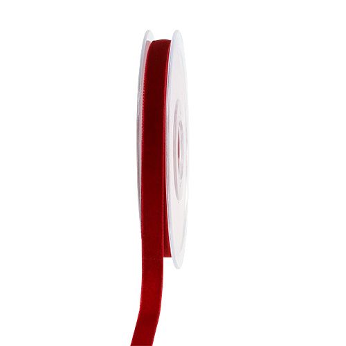 Floristik24 Deco ribbon red velvet 10mm 9.5m