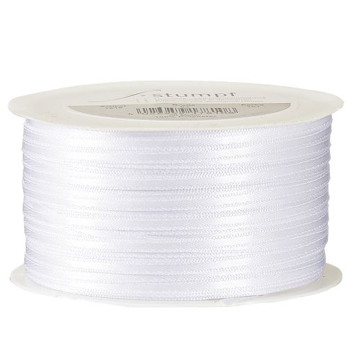 Product Decorative ribbon satin ribbon white double satin ribbon 3mm 50m
