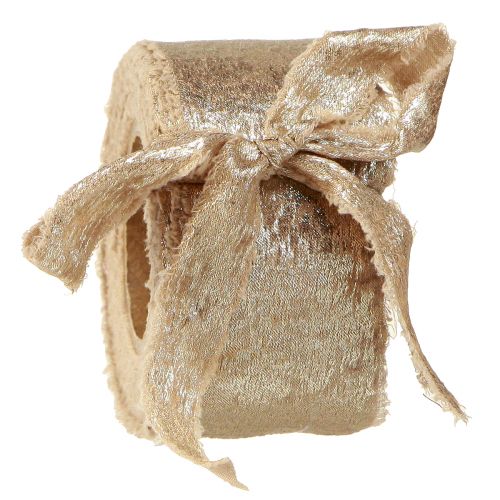 Floristik24 Decorative Ribbon Decorative Ribbon Beige Gold W40mm L10m