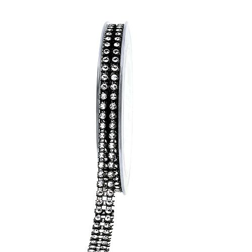 Product Deco ribbon black, silver 10mm 4m