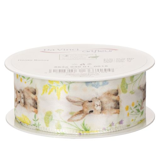 Product Gift ribbon with Easter bunny motif for festive packaging, 15m