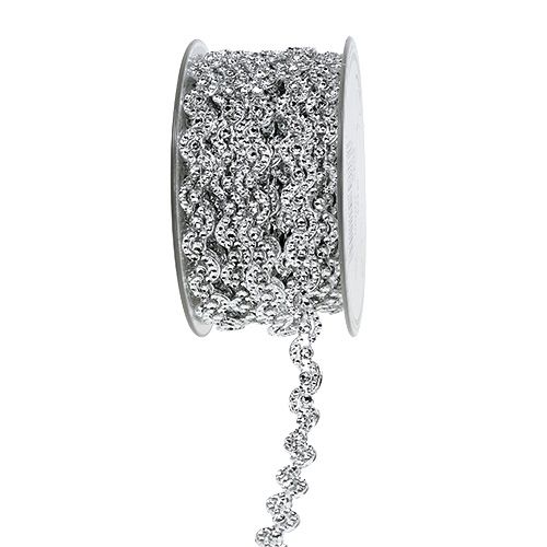 Gift ribbon for decoration silver shiny 10mm 9m | Floristik24.co.uk