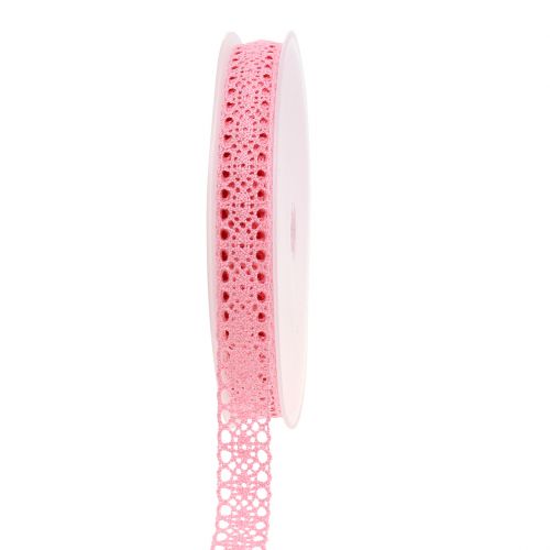 Floristik24 Decorative ribbon lace 16mm 20m pink