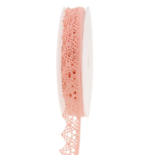 Floristik24 Decorative ribbon lace 22mm 20m salmon