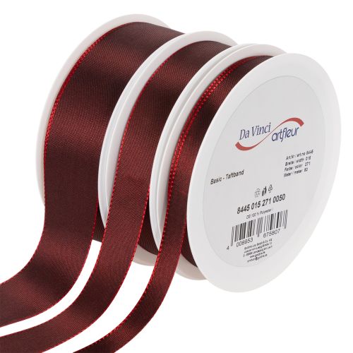 Decorative taffeta ribbon, red, various widths, 50m buy online | Floristik24.co.uk