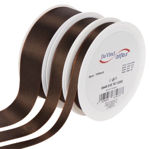Brown Taffeta Ribbon - 50m Length, Various Widths buy online | Floristik24.co.uk