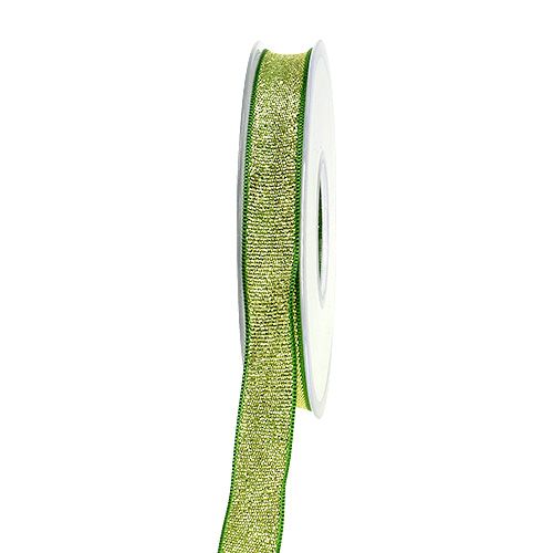 Floristik24 Gift ribbon for decoration Christmas Green-Gold 15mm 20m