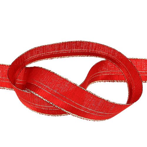Product Deco ribbon Christmas red, gold 25mm 20m