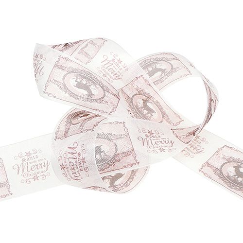 Product Gift ribbon for decoration with wire edge deer motif 40mm 20m