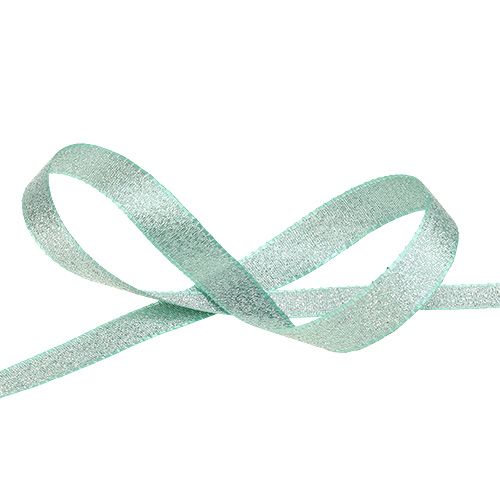 Product Deco ribbon with glitter Mint 15mm 25m