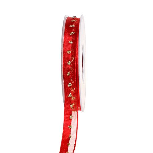 Floristik24 Deco ribbon with lurex decoration red-gold 15mm 20m