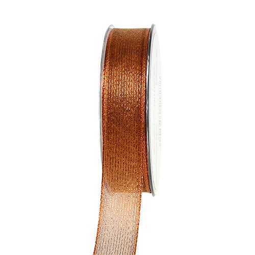 Floristik24 Gift ribbon for decoration with Lurexstreifen copper 25mm 20m