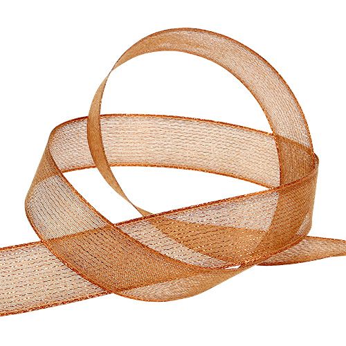 Product Gift ribbon for decoration with Lurexstreifen copper 25mm 20m