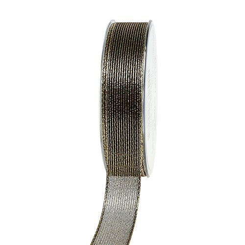 Floristik24 Deco tape with lurex stripes black 25mm 20m
