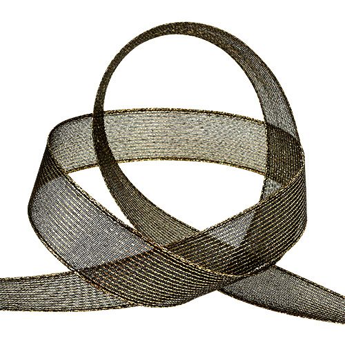 Deco tape with lurex stripes black 25mm 20m | Floristik24.co.uk