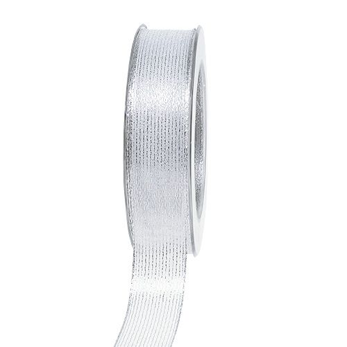 Decorative ribbon with lurex stripes silver 25mm 20m buy online | Floristik24.co.uk
