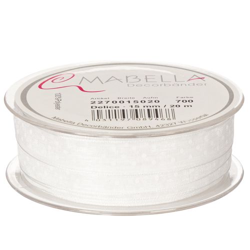 Product Festive decorative ribbon for embellishing gifts and craft projects, 1.5cm wide, 20m long