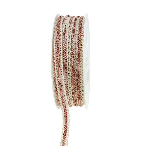 Floristik24 Gift ribbon for decoration narrow cream with wire 8mm 15m