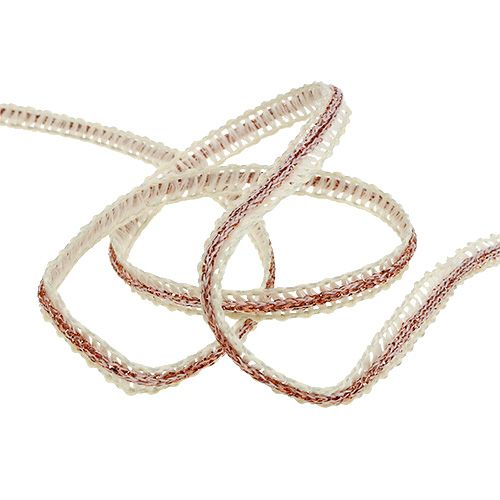 Floristik24 Gift ribbon for decoration narrow cream with wire 8mm 15m