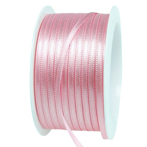 Floristik24 Gift and decoration ribbon 3mm x 50m pastel pink