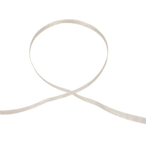 Product Decorative ribbon gift ribbon cream organza selvedge 6mm 50m