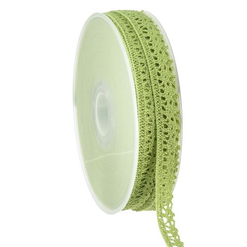 Floristik24 Decorative ribbon crochet lace border green W12mm L20m