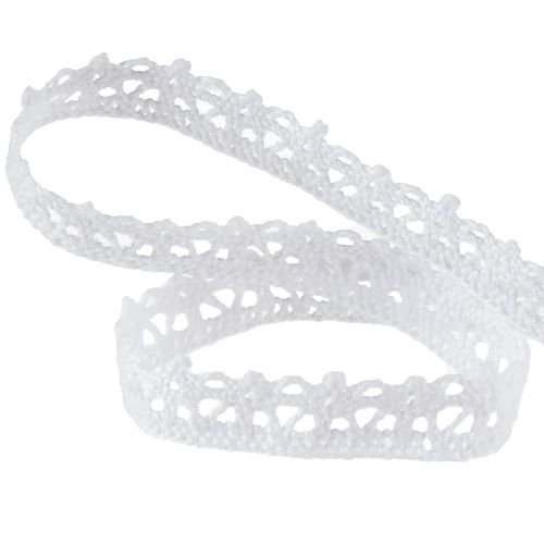 Product Decorative ribbon lace white crochet lace decorative ribbon W12mm L20m