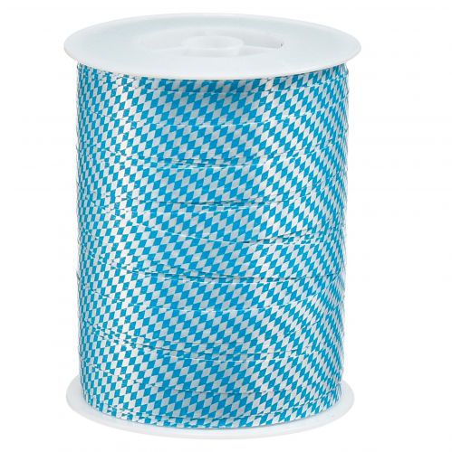 Decorative ribbon curling ribbon Oktoberfest blue-white 10mm 250m