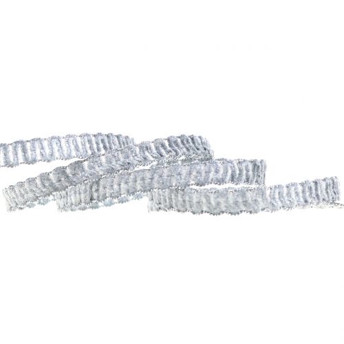 Floristik24 Deco ribbon velvet look gray 10mm 20m