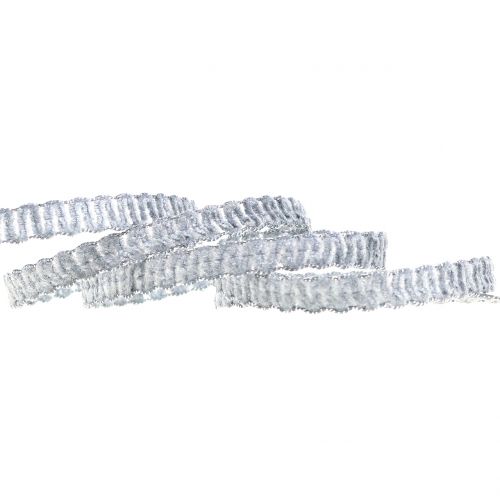 Product Deco ribbon velvet look gray 10mm 20m