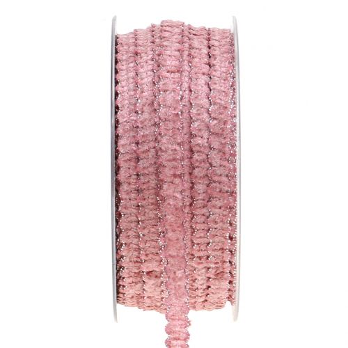 Floristik24 Deco ribbon velvet optics pink 10mm 20m