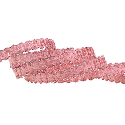 Floristik24 Deco ribbon velvet optics pink 10mm 20m
