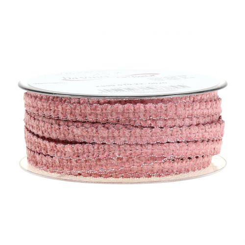Floristik24 Deco ribbon velvet optics pink 10mm 20m