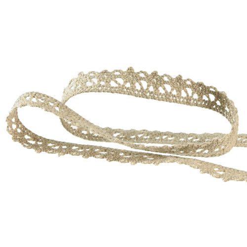 Product Decorative ribbon crochet lace beige grey W12mm L20m