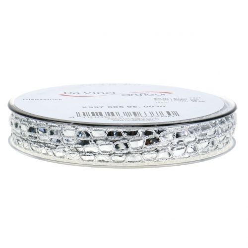 Floristik24 Deco ribbon silver glossy 5mm 15m