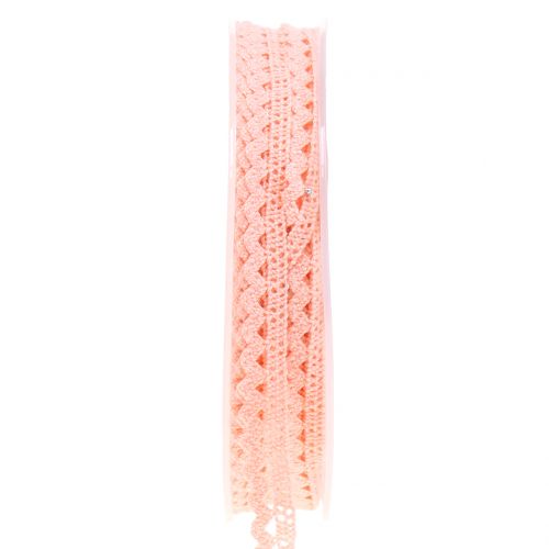 Floristik24 Decorative ribbon lace salmon 9mm 20m