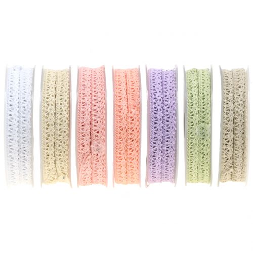 Floristik24 Gift ribbon for decoration Crochet lace 12mm 20m