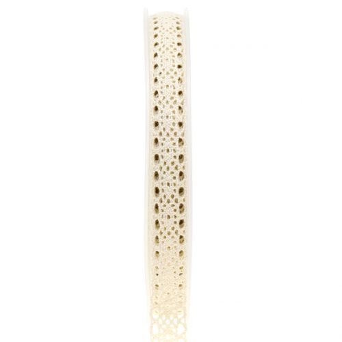 Decorative ribbon lace cream 16mm 20m
