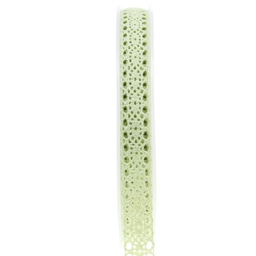 Floristik24 Decorative ribbon lace green 16mm 20m
