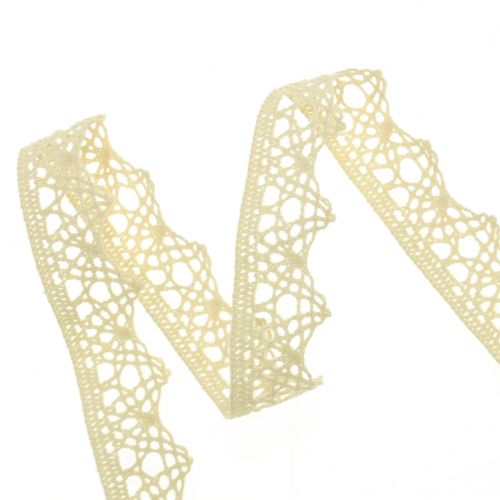 Floristik24 Deco ribbon lace cream 22mm 20m